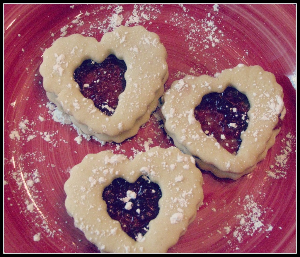 Raspberry Lizner Heart Cookies